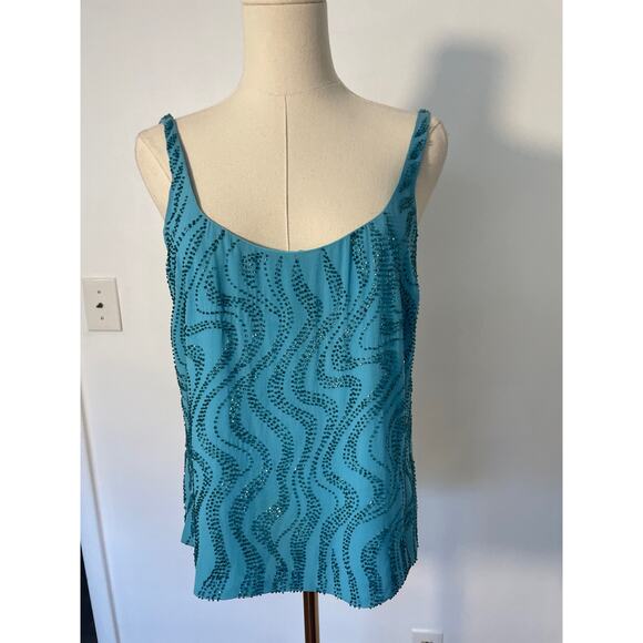 Y2K 90s SILK Beaded Slip Tank MEDIUM - Picture 3 of 4
